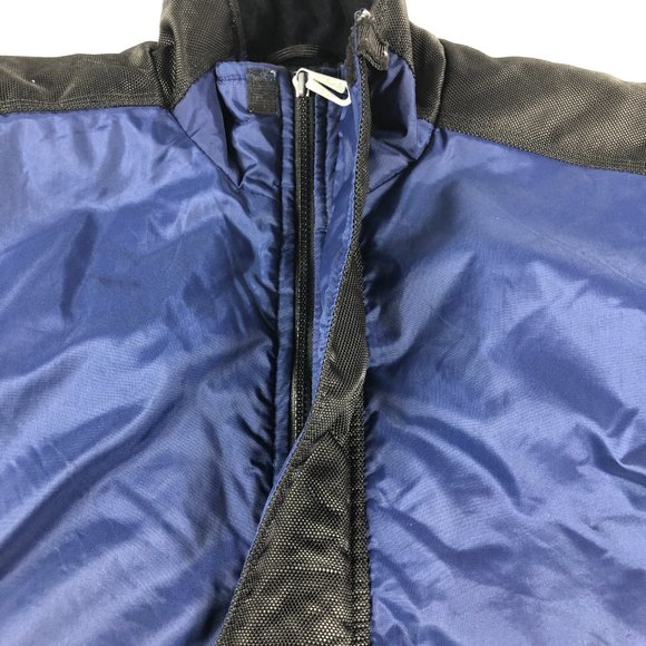 Vintage Nike Jacket Men's Large Blue & Black Half Zip Pull Over Puffer Pockets - Picture 6 of 15
